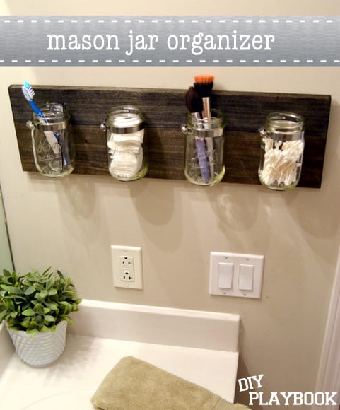 Mason Jar Bathroom Organizer