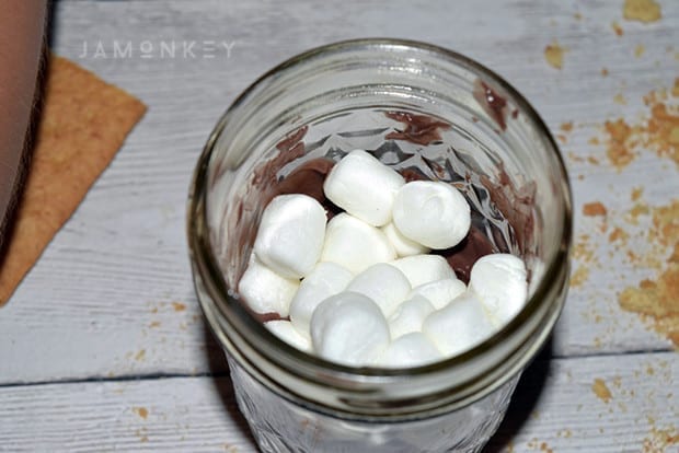 Smores in a jar marshmallows