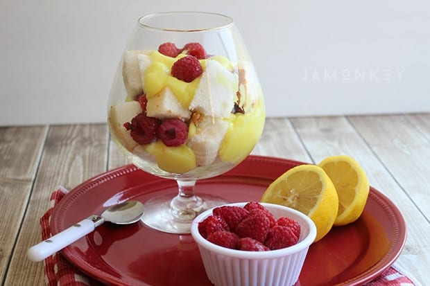 Lemon Raspberry Angel Food Cake Parfait