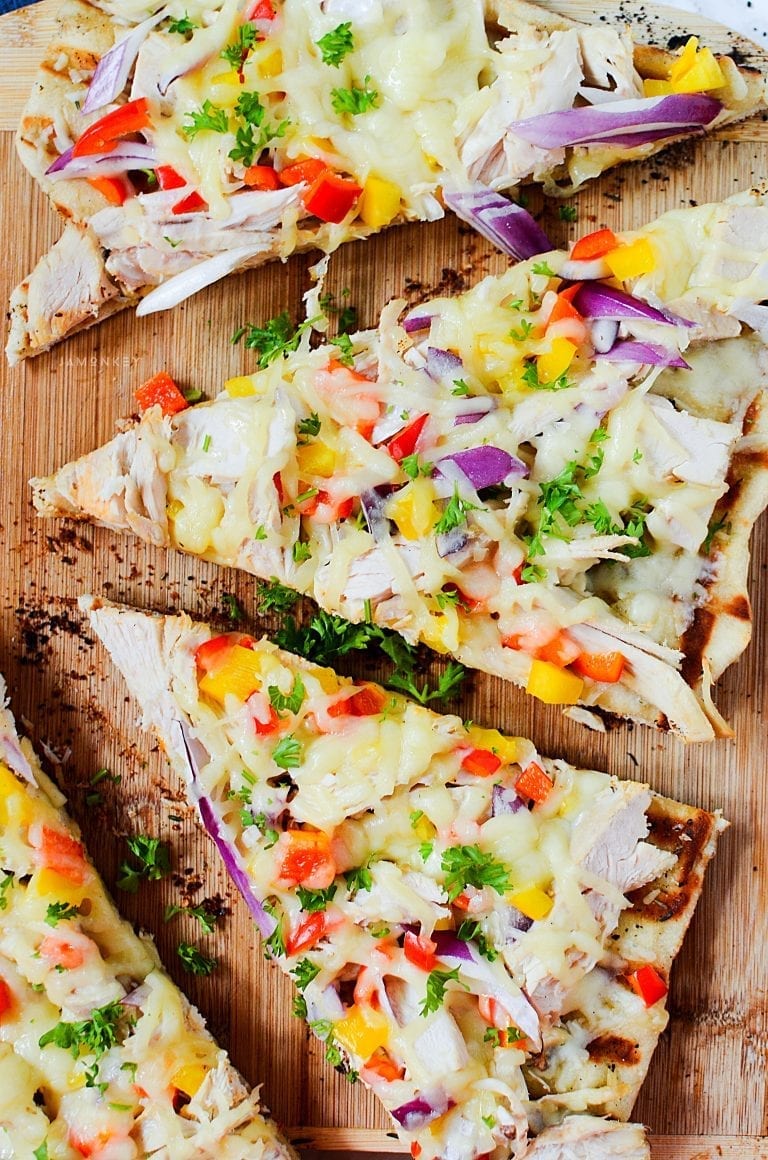 Grilled Chicken and Pepper Flatbread