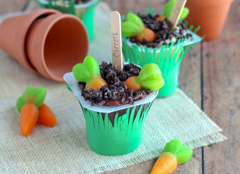 Carrot Garden Pudding Cups – Easter Spring Snack Idea