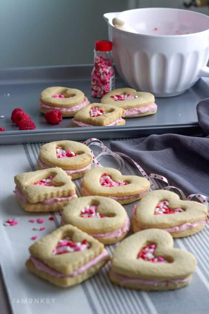 Heart Filled Shortbread Valentine's Cookies